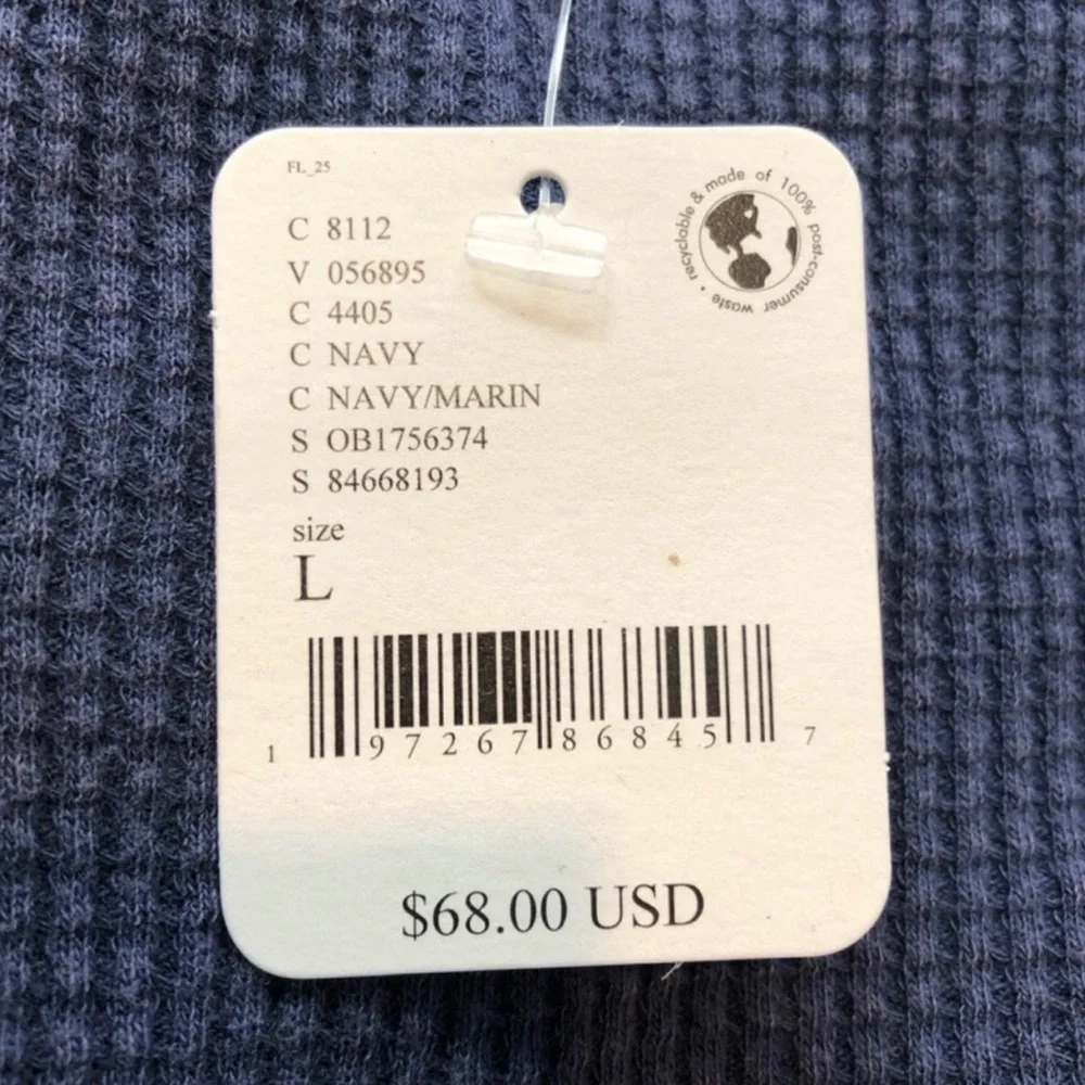 🛑SOLD OUT🛑 FPMicrophone Drop Long Sleeve Oversized Thermal in Navy Size L NWT - Picture 8 of 10